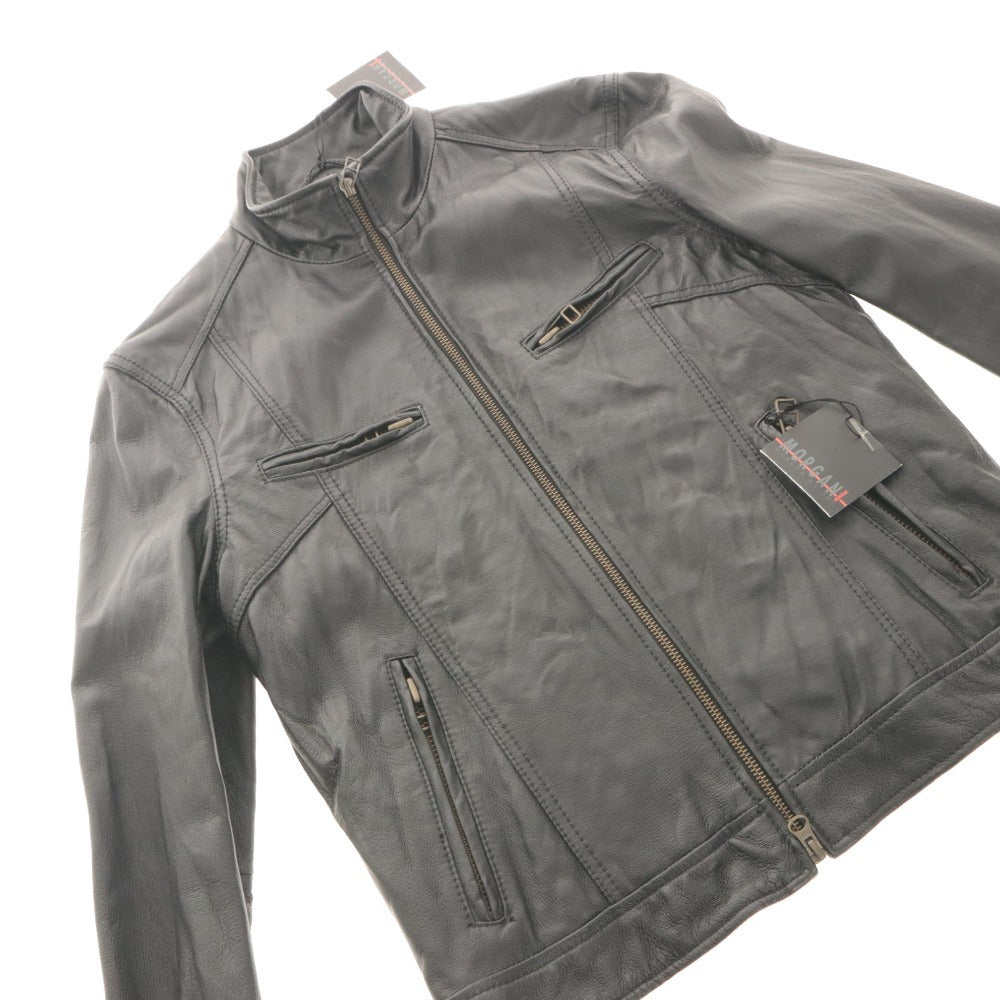 ■ MORGAN HOMME モルガンオム レザージャケット アウター 981G7709 ファスナー ポケット メンズ M ブラック