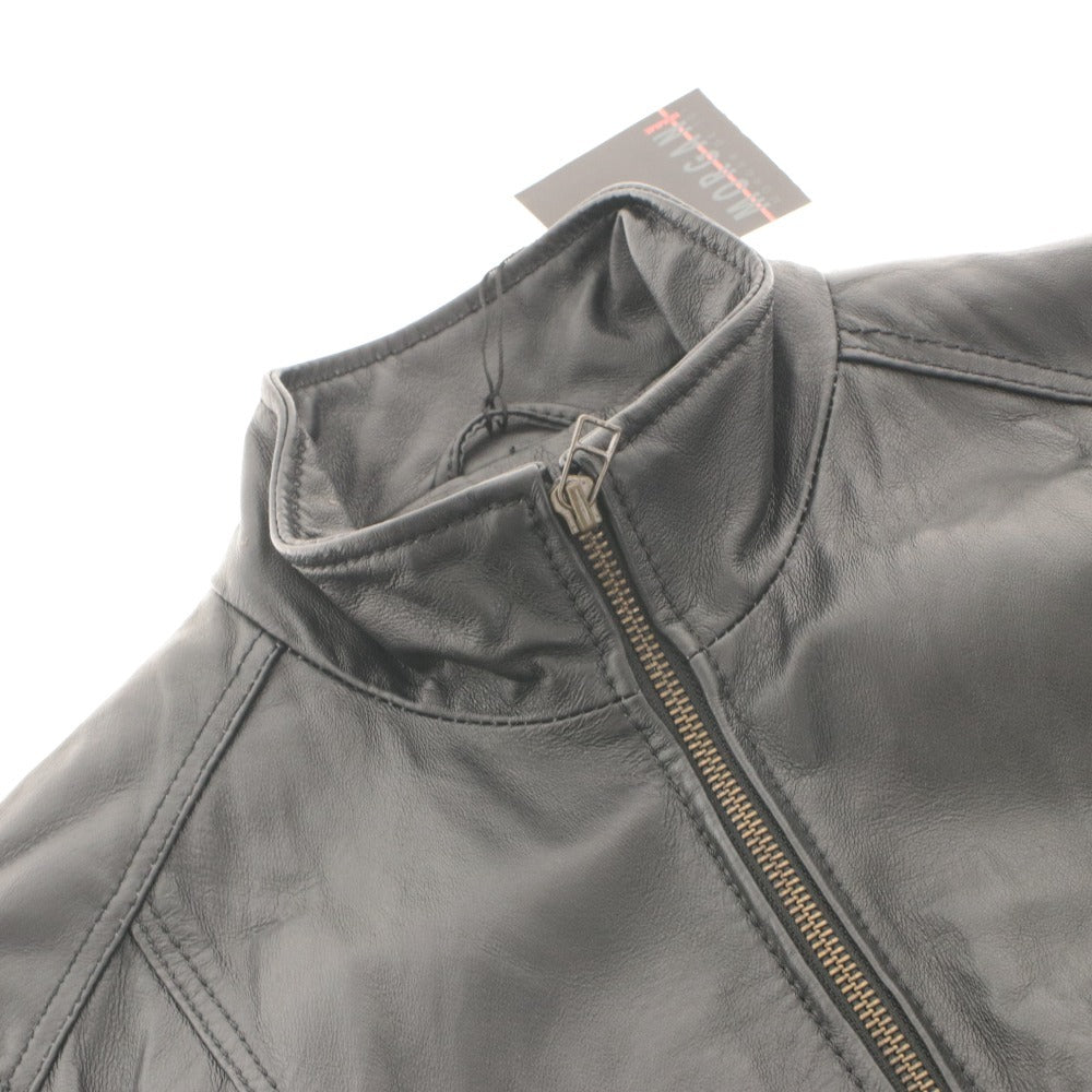 ■ MORGAN HOMME モルガンオム レザージャケット アウター 981G7709 ファスナー ポケット メンズ M ブラック