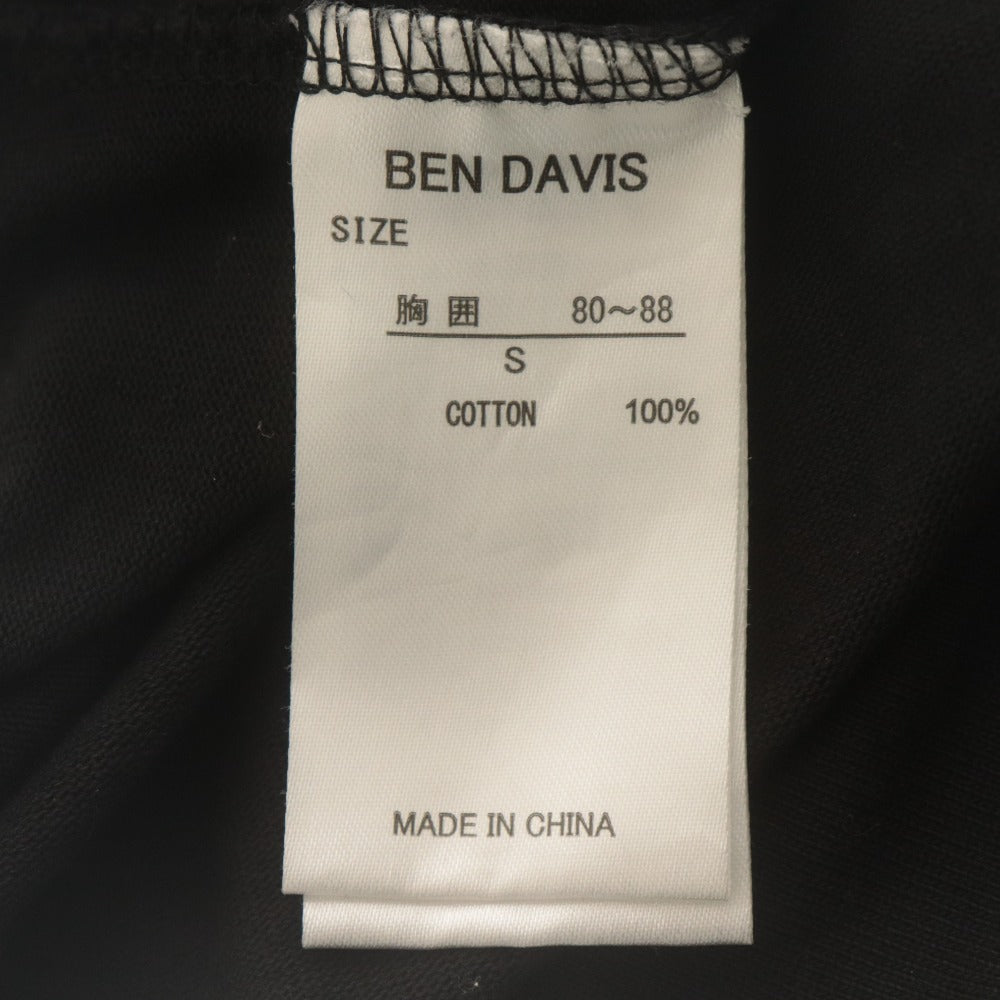 ■ BEN DAVIS ベンデイビス ポロシャツ ラガー 半袖 トップス ロゴ刺繍 襟 綿 メンズ S 黒 白