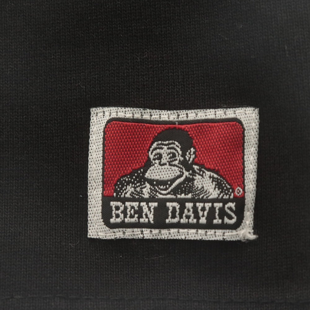 ■ BEN DAVIS ベンデイビス ポロシャツ ラガー 半袖 トップス ロゴ刺繍 襟 綿 メンズ S 黒 白