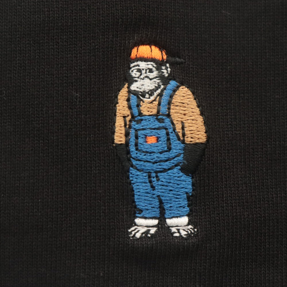 ■ BEN DAVIS ベンデイビス ポロシャツ ラガー 半袖 トップス ロゴ刺繍 襟 綿 メンズ S 黒 白
