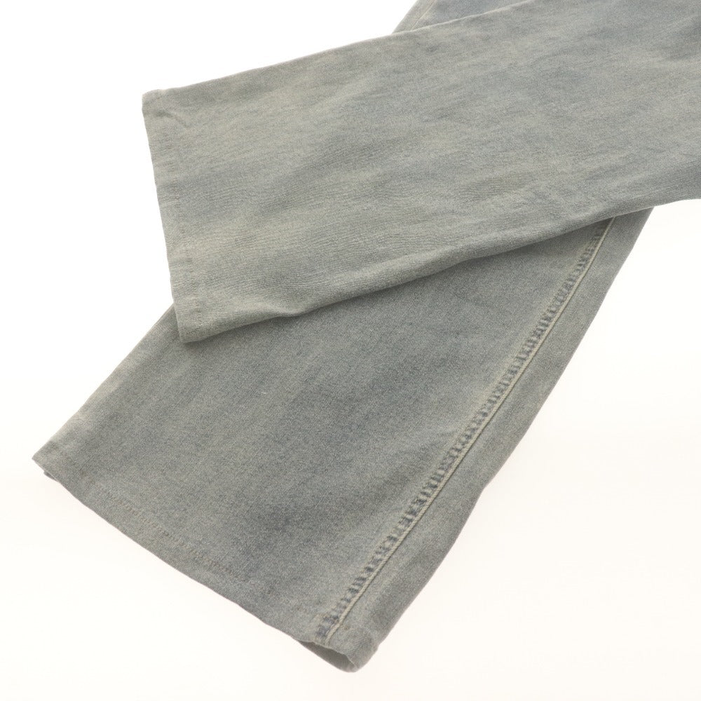 ■ me+em select Wide Denim Pants Jeans Bottoms Design Drawstring Vintage Finish Women's XS Light Blue