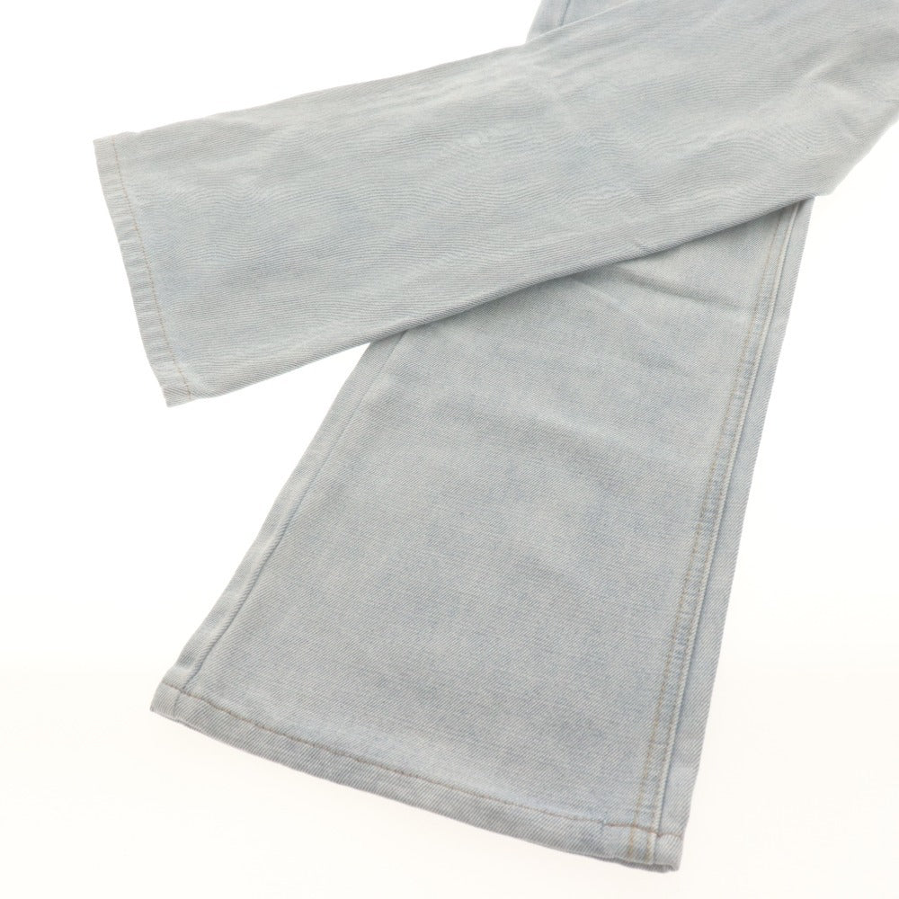 ■ GRL Semi-Flare Denim Pants Jeans Bottoms Wide Straight Washed Cotton Women's XS Light Blue