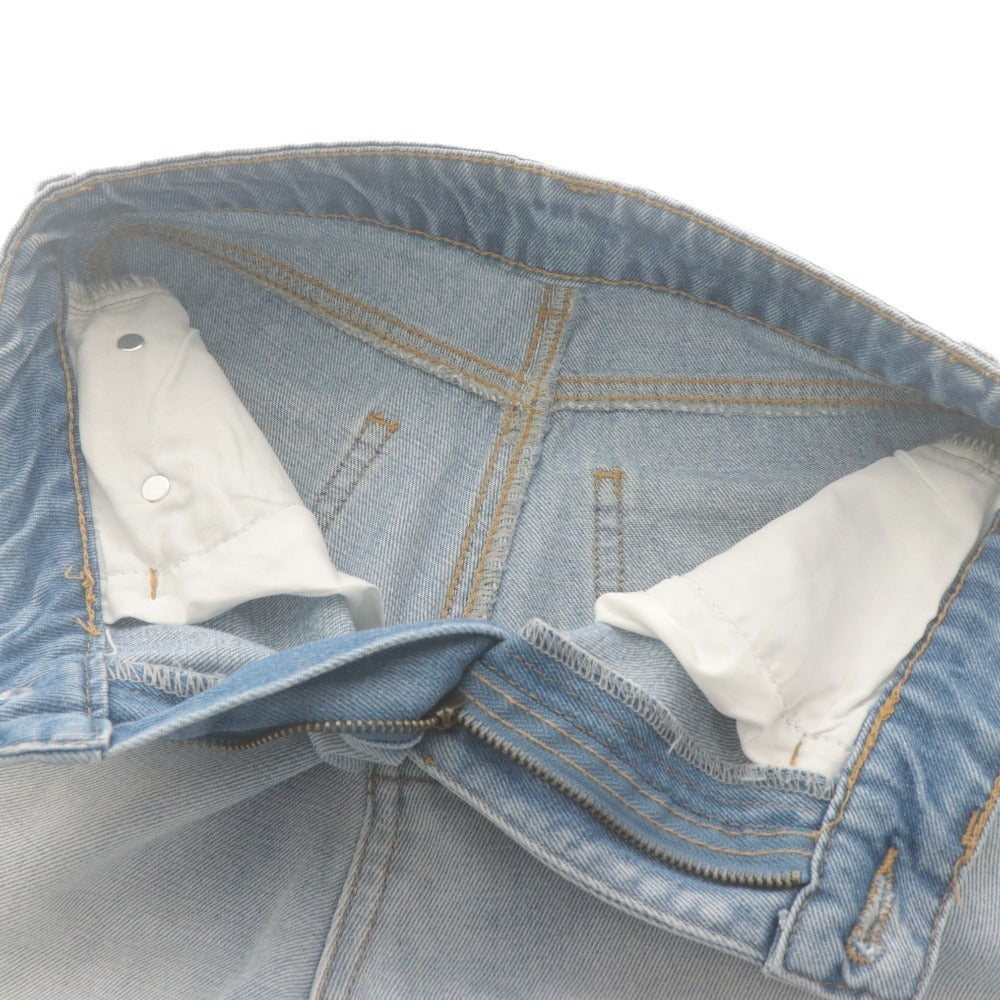 ■ GRL Semi-Flare Denim Pants Jeans Bottoms Wide Straight Washed Cotton Women's XS Light Blue