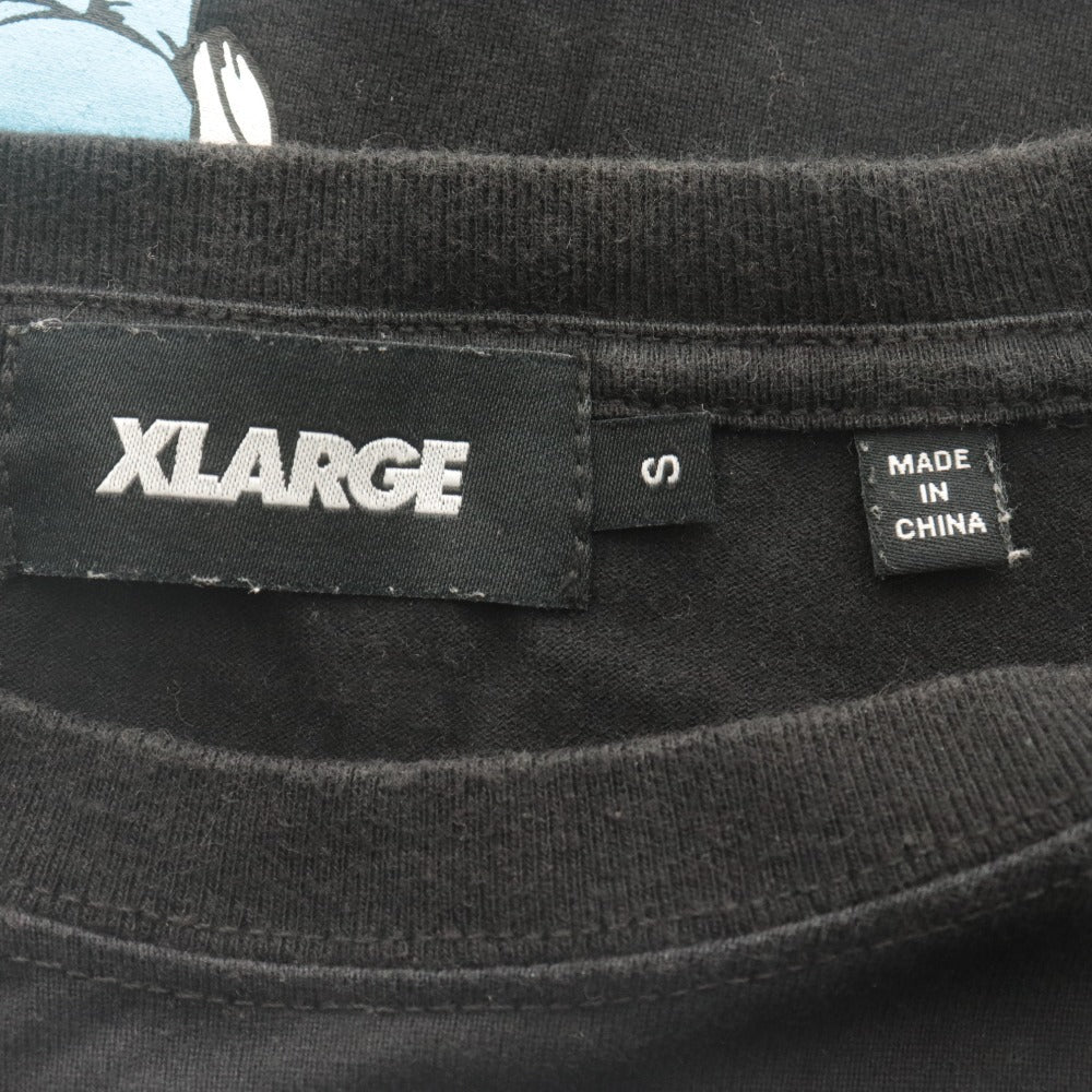 ■ XLARGE Long Sleeve T-Shirt Crew Neck Spray Can Logo Print Cotton Men's S Black