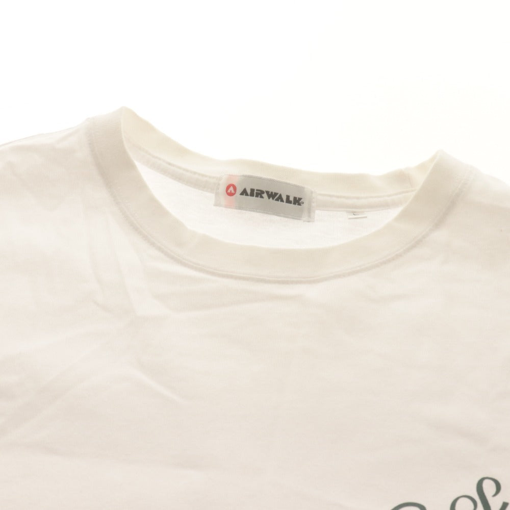 ■ AIR WALK Airwalk Short-Sleeve T-Shirt Cut and Sew Top Street Classic 1986 One-Point Graphic Embroidery Men's L White