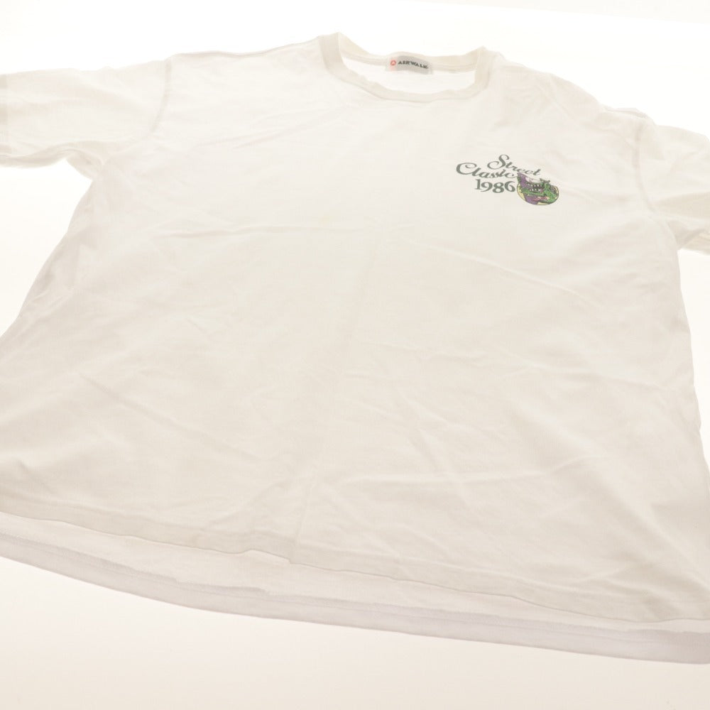 ■ AIR WALK Airwalk Short-Sleeve T-Shirt Cut and Sew Top Street Classic 1986 One-Point Graphic Embroidery Men's L White