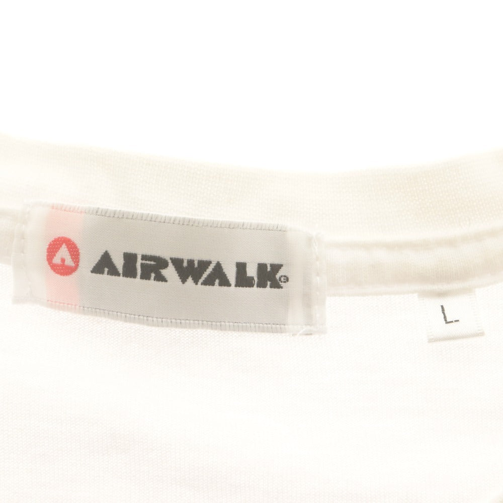 ■ AIR WALK Airwalk Short-Sleeve T-Shirt Cut and Sew Top Street Classic 1986 One-Point Graphic Embroidery Men's L White
