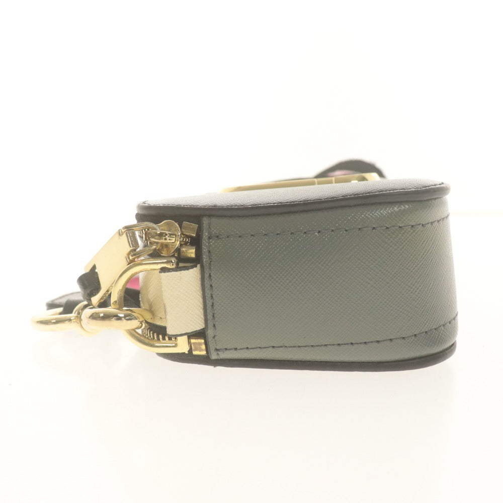 ■ MARC JACOBS マークジェイコブス ショルダーバッグ 鞄 スナップショット レザー レディース ブラック ホワイト ピンク