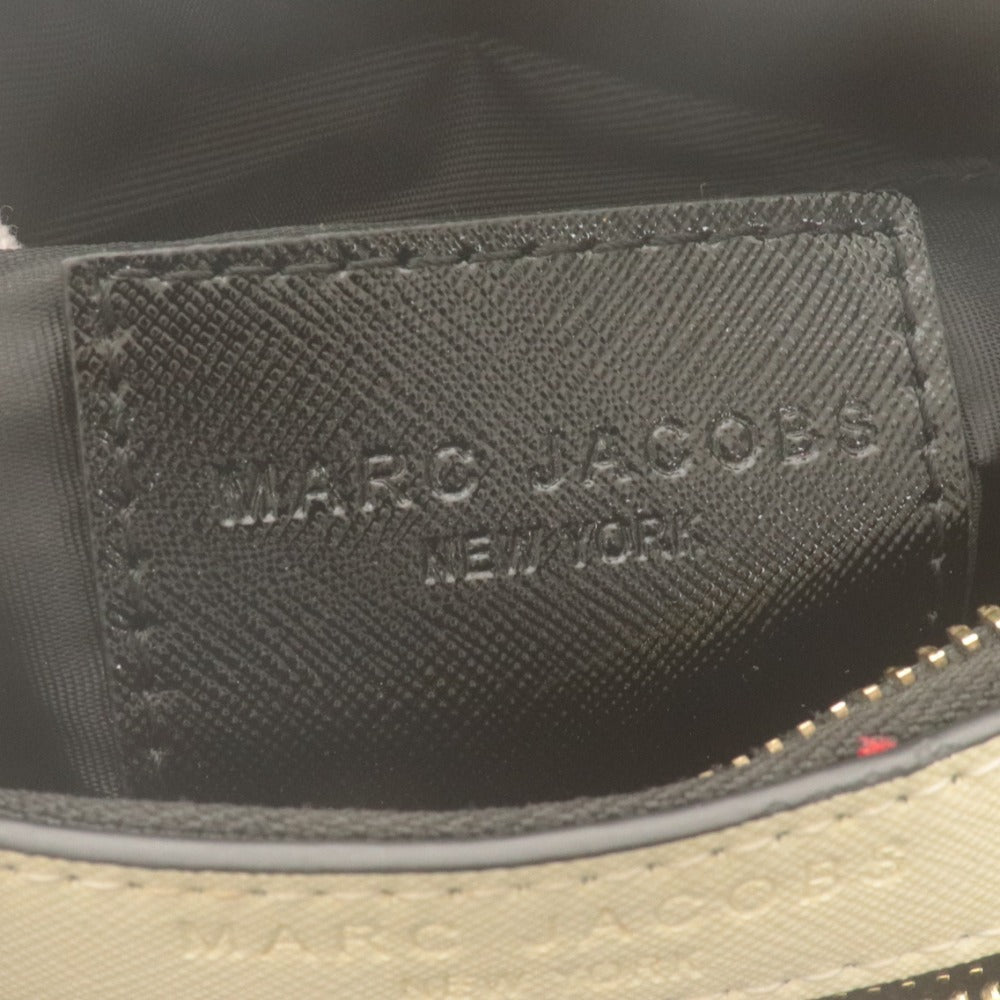 ■ MARC JACOBS マークジェイコブス ショルダーバッグ 鞄 スナップショット レザー レディース ブラック ホワイト ピンク