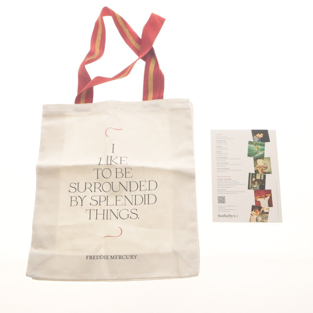■ Sotheby's Freddie Mercury Tote Bag Limited London England A World Of His Own Unused With Exhibition Guide