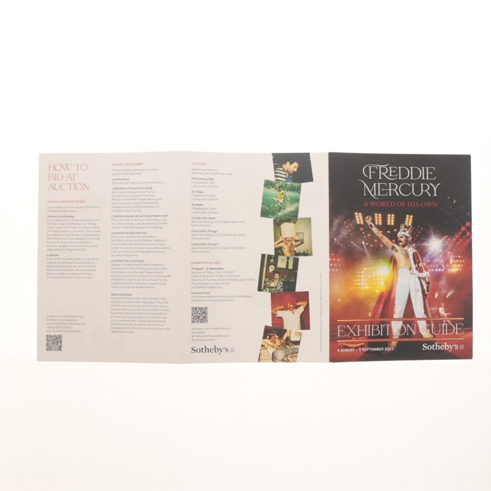 ■ Sotheby's Freddie Mercury Tote Bag Limited London England A World Of His Own Unused With Exhibition Guide