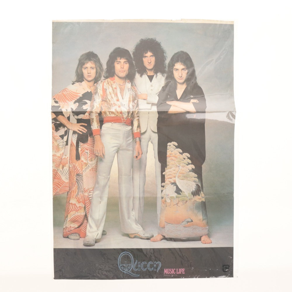 ■ Queen Poster Postcard Button Badges 8 Piece Set Freddie Mercury Goods Band Rock Retro Long-term Storage
