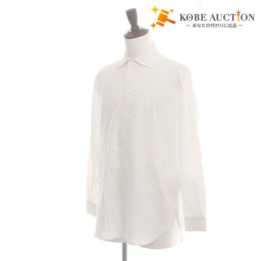 ■ Phlannel Shirt Top Plain Long Sleeve Button Men's 2 White