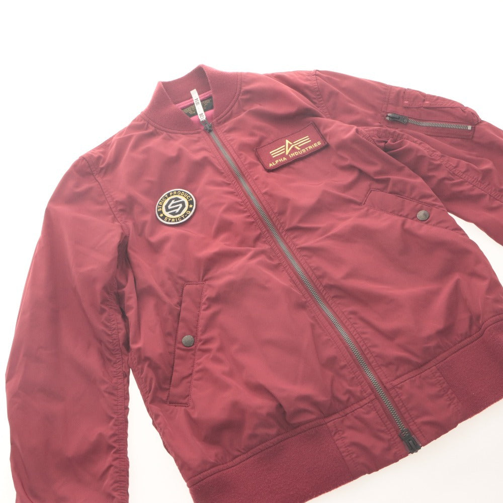 ■ ALPHA INDUSTRIES アルファインダストリーズ ジャケット アウター ガンダム コラボ シャア 赤い彗星 MA-1 メンズ M 赤茶系