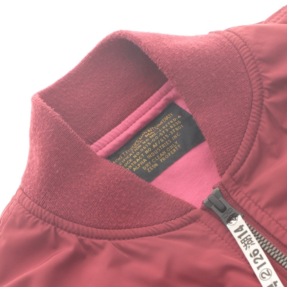 ■ ALPHA INDUSTRIES アルファインダストリーズ ジャケット アウター ガンダム コラボ シャア 赤い彗星 MA-1 メンズ M 赤茶系