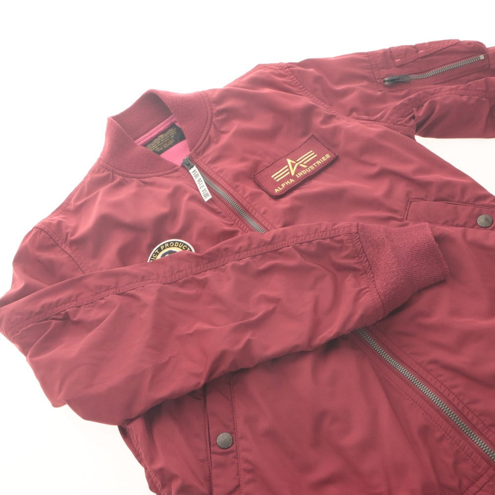 ■ ALPHA INDUSTRIES アルファインダストリーズ ジャケット アウター ガンダム コラボ シャア 赤い彗星 MA-1 メンズ M 赤茶系