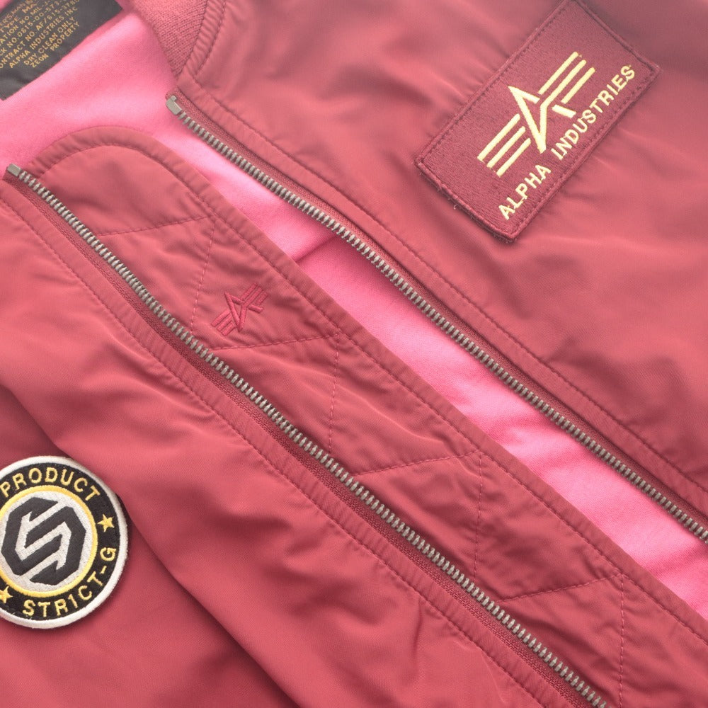 ■ ALPHA INDUSTRIES アルファインダストリーズ ジャケット アウター ガンダム コラボ シャア 赤い彗星 MA-1 メンズ M 赤茶系