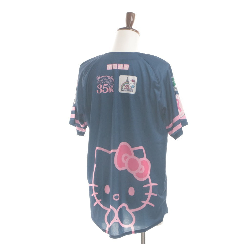 ■ 福岡ソフトバンクホークス ユニフォーム Tシャツ トップス サンリオコラボ ハローキティ 35周年 メンズ レディース L ネイビー 未使用