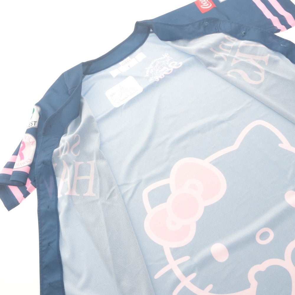 ■ 福岡ソフトバンクホークス ユニフォーム Tシャツ トップス サンリオコラボ ハローキティ 35周年 メンズ レディース L ネイビー 未使用