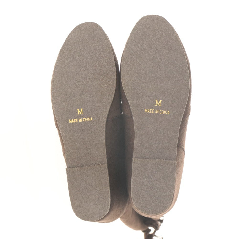 ■ Franco Sarto フランコサルト ロングブーツ 革靴 スエード調 インヒール タッセル付き レディース M/22.5cm ブラウン 箱付き 未使用