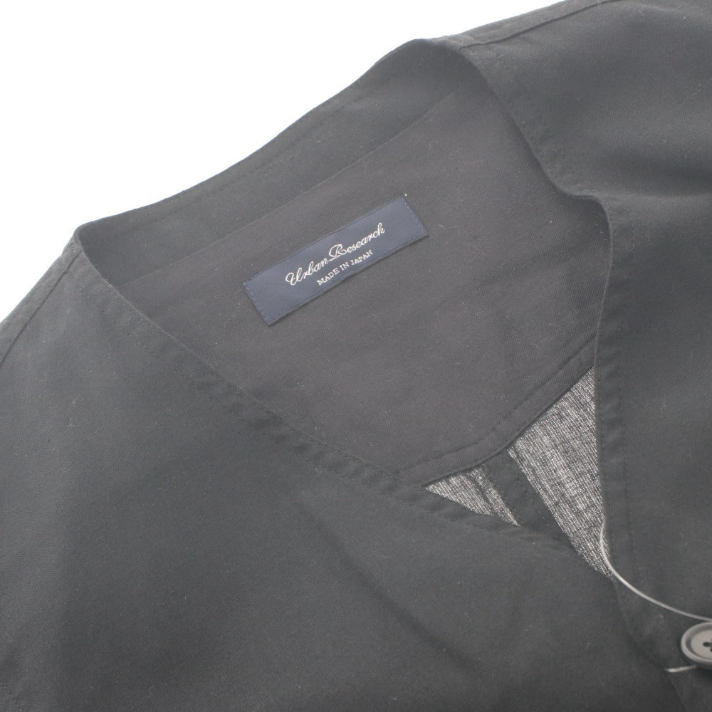 ■ URBAN RESEARCH ノーカラージャケット シャツ 長袖 アウター カバーオール風 ウール混 メンズ 40(M~L相当) タグ,付属品付き 未使用
