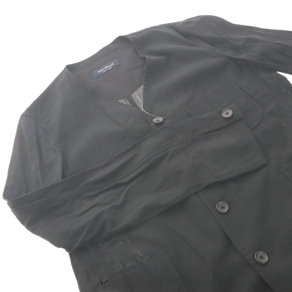 ■ URBAN RESEARCH ノーカラージャケット シャツ 長袖 アウター カバーオール風 ウール混 メンズ 40(M~L相当) タグ,付属品付き 未使用