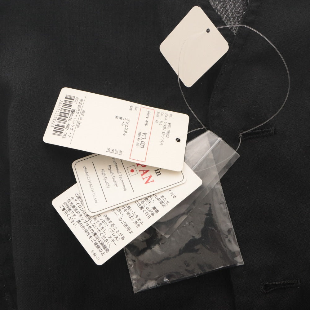 ■ URBAN RESEARCH ノーカラージャケット シャツ 長袖 アウター カバーオール風 ウール混 メンズ 40(M~L相当) タグ,付属品付き 未使用