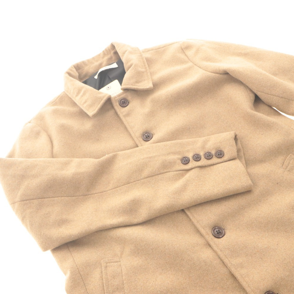 ■ steel brown シングルコート ショート丈 長袖 アウター ステンカラー ボタン レディース メンズ L キャメル色 タグ付き 未使用
