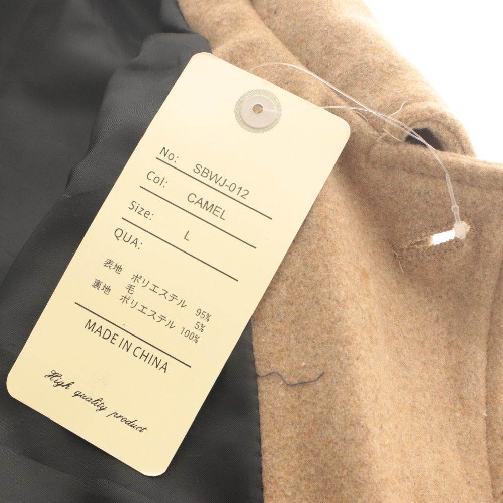 ■ steel brown シングルコート ショート丈 長袖 アウター ステンカラー ボタン レディース メンズ L キャメル色 タグ付き 未使用