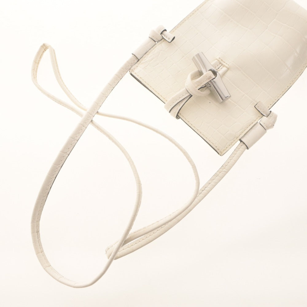 ■ LONGCHAMP ロンシャン スマホショルダーケース iPhone Android 小物入れ 肩掛け レディース メンズ ホワイト 白