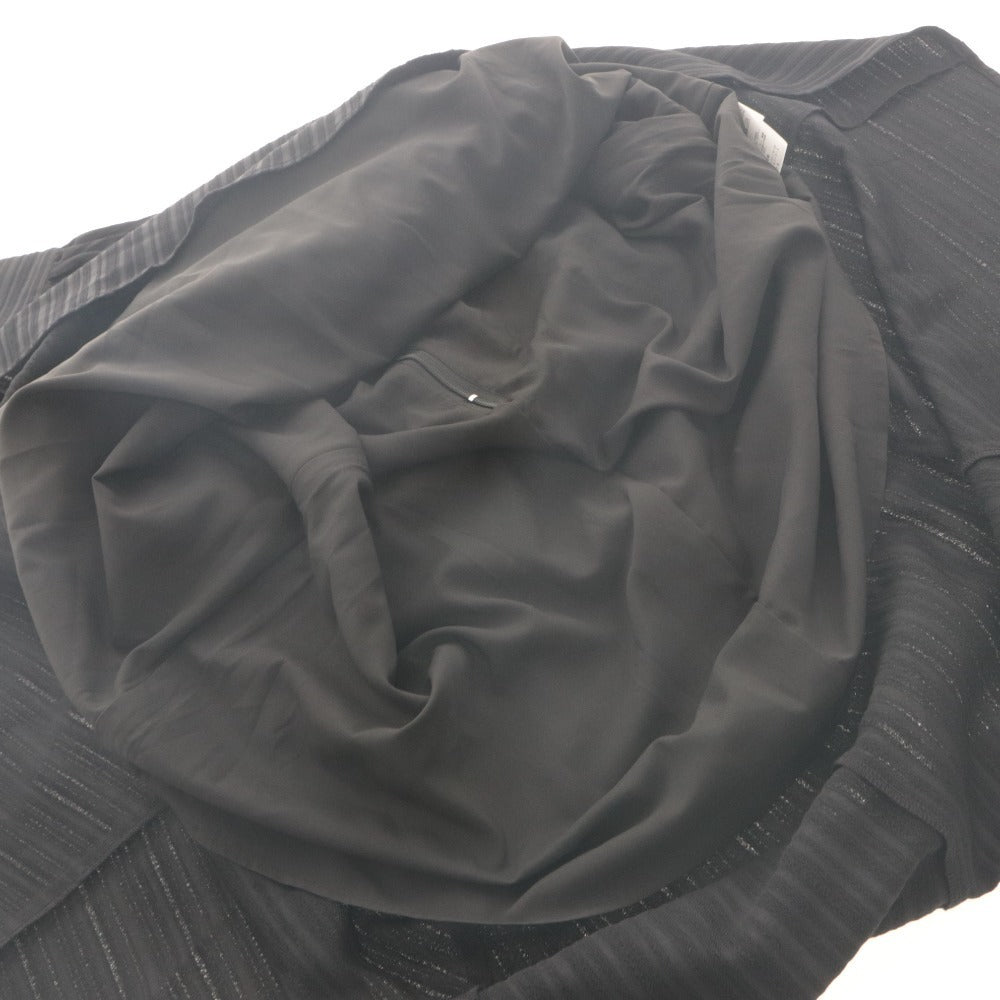 ■ URBAN RESEARCH ROSSO セミフレアワンピース ドレス ロング 長袖 トップス ストライプ Vネック レディース フリー 黒 グレー系 未使用
