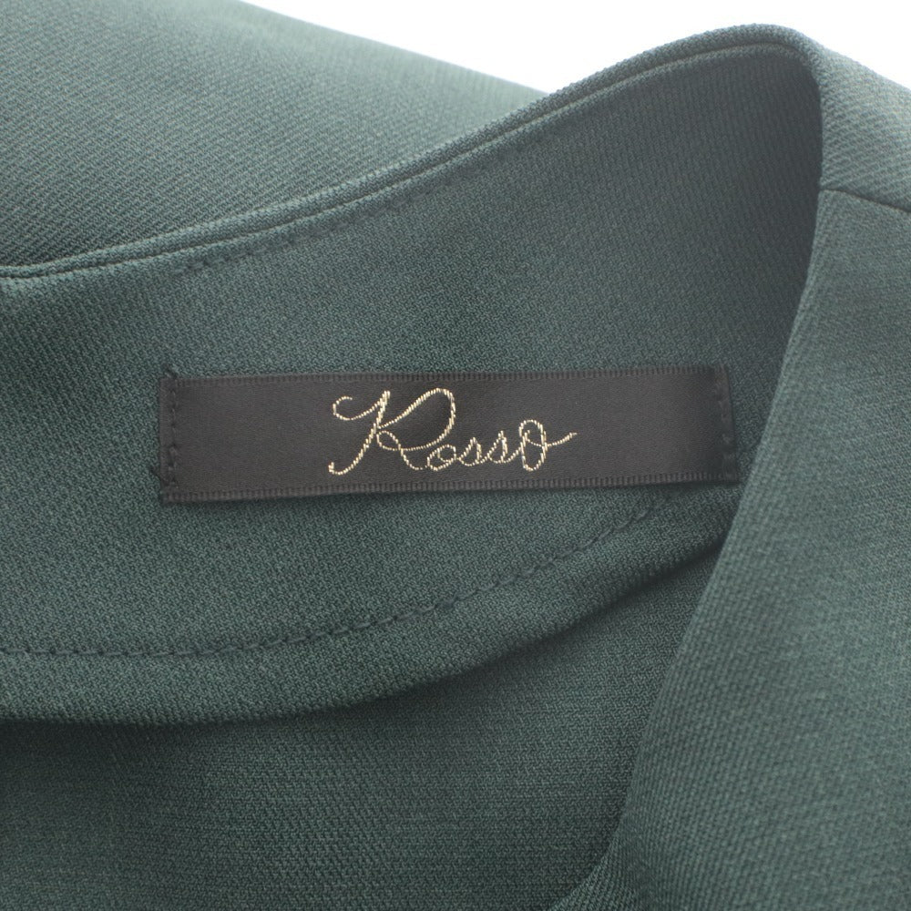 ■ URBAN RESEARCH ROSSO ギャザースリーブ ドッキングワンピース ロング丈 七分袖 トップス ベルト付 レディース フリー カーキ系 未使用