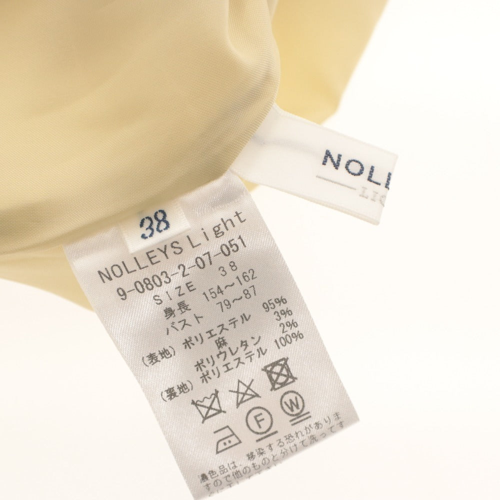 ■ NOLLEY'S LIGHT ノーリーズライト カシュクールワンピース ノースリーブ トップス 紐ベルト付き レディース 38 (M相当) ライトカーキ系
