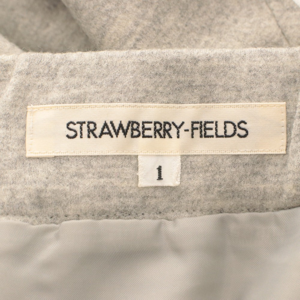 ■ STRAWBERRY-FIELDS フレアスカート ひざ丈 ボトムス スウェット感 日本製 レディース 1 (S相当) ライトグレー