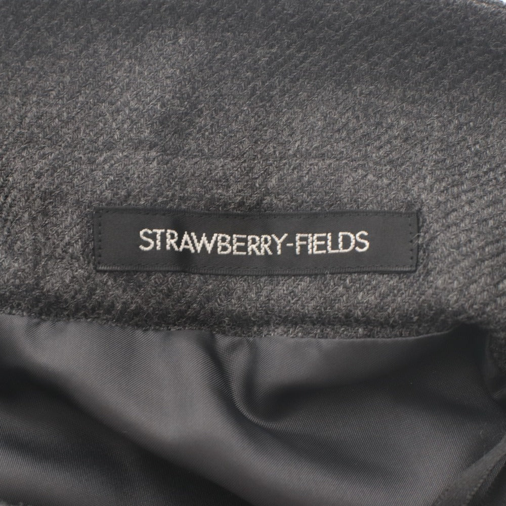 ■ STRAWBERRY-FIELDS フレアスカート ロング丈 ボトムス ベルト付き 日本製 レディース 実寸M相当 ダークグレー