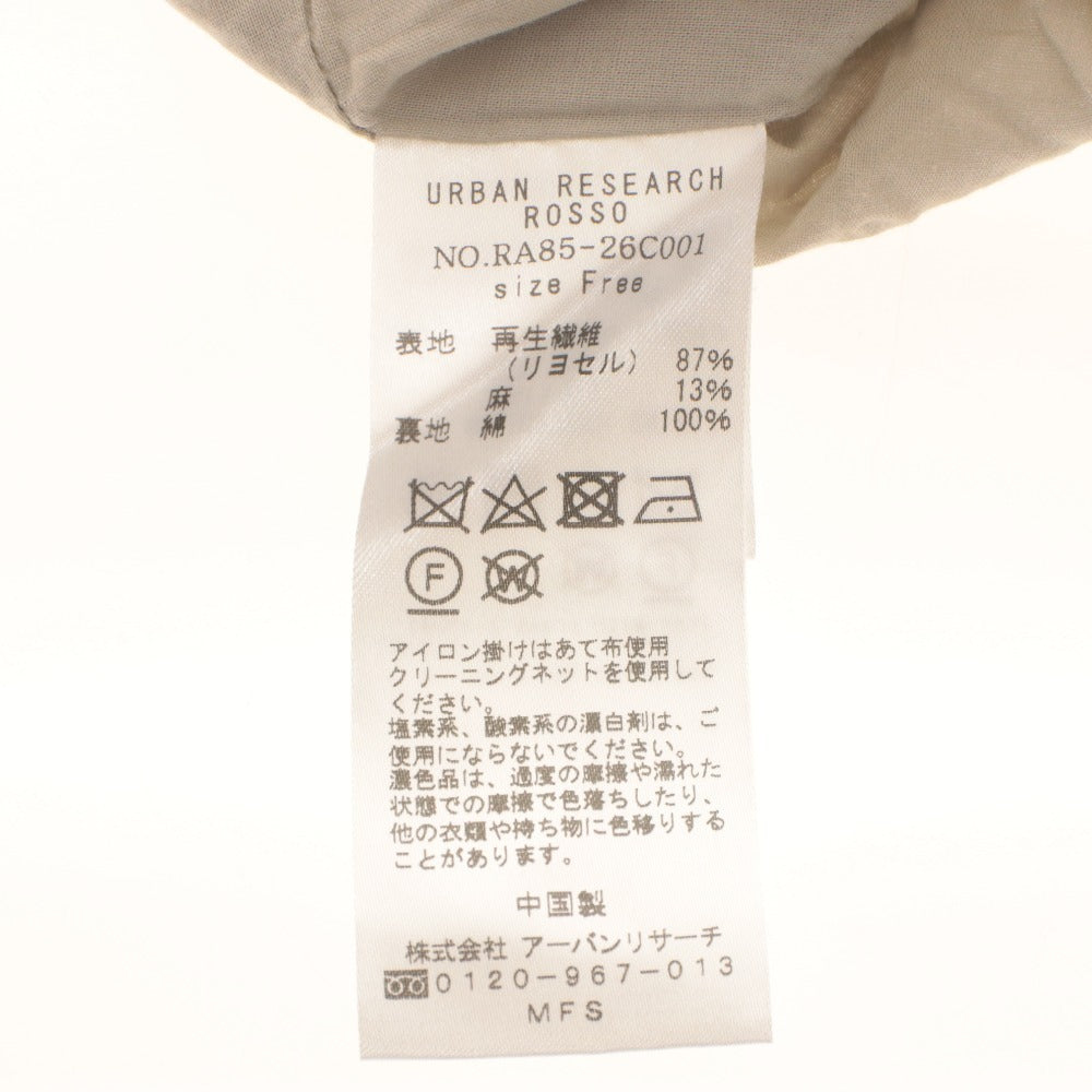 ■ URBAN RESEARCH ROSSO ロングワンピース ノースリーブ トップス ウエストギャザー レディース フリー ライトベージュ 未使用(訳アリ)