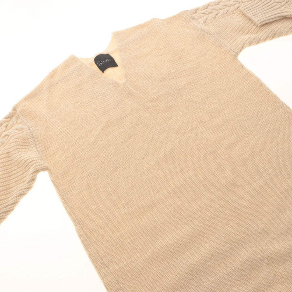 ■ URBAN RESEARCH ROSSO ニットワンピース ロング丈 長袖 トップス Vネック アルパカ混 レディース フリー アイボリー系