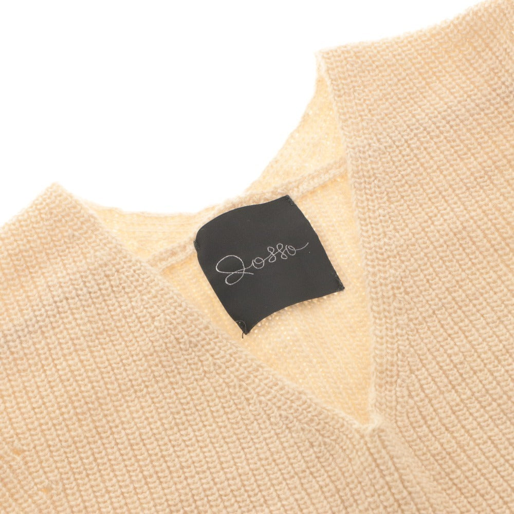 ■ URBAN RESEARCH ROSSO ニットワンピース ロング丈 長袖 トップス Vネック アルパカ混 レディース フリー アイボリー系