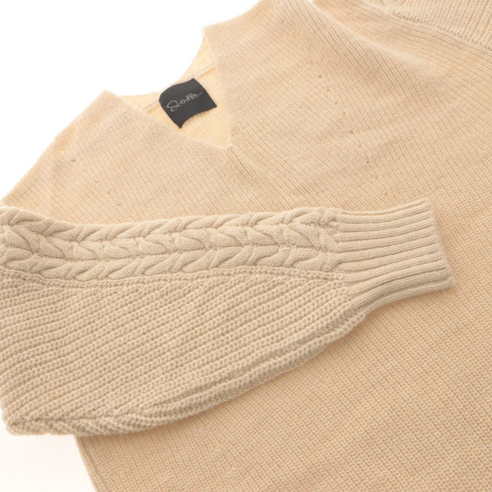 ■ URBAN RESEARCH ROSSO ニットワンピース ロング丈 長袖 トップス Vネック アルパカ混 レディース フリー アイボリー系
