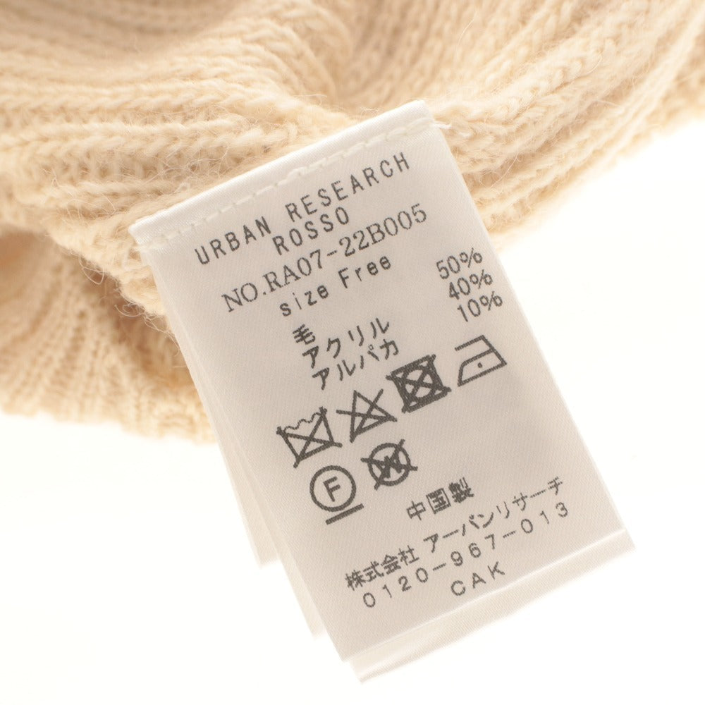 ■ URBAN RESEARCH ROSSO ニットワンピース ロング丈 長袖 トップス Vネック アルパカ混 レディース フリー アイボリー系