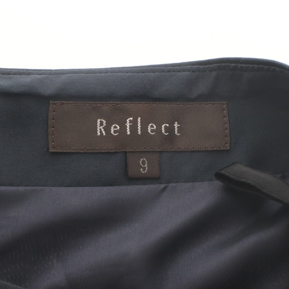 ■ Reflect リフレクト フレアスカート ひざ丈 ボトムス 無地 日本製 レディース 9 (M相当) ネイビー