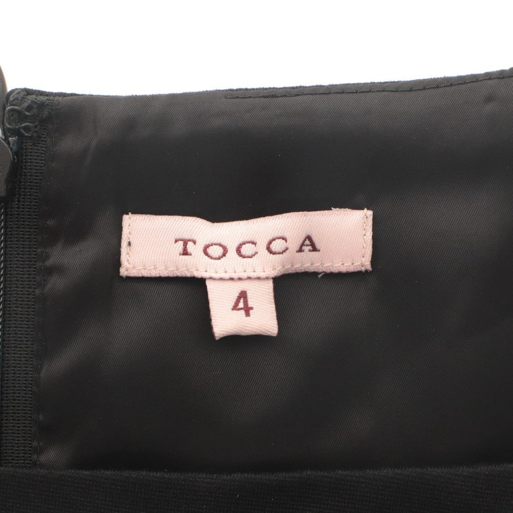 ■ TOCCA トッカ バイカラーワンピース ひざ丈 長袖 トップス LUMINOUS ルミナスドレス オンワード樫山 レディース 4 (L相当) 黒 グレー