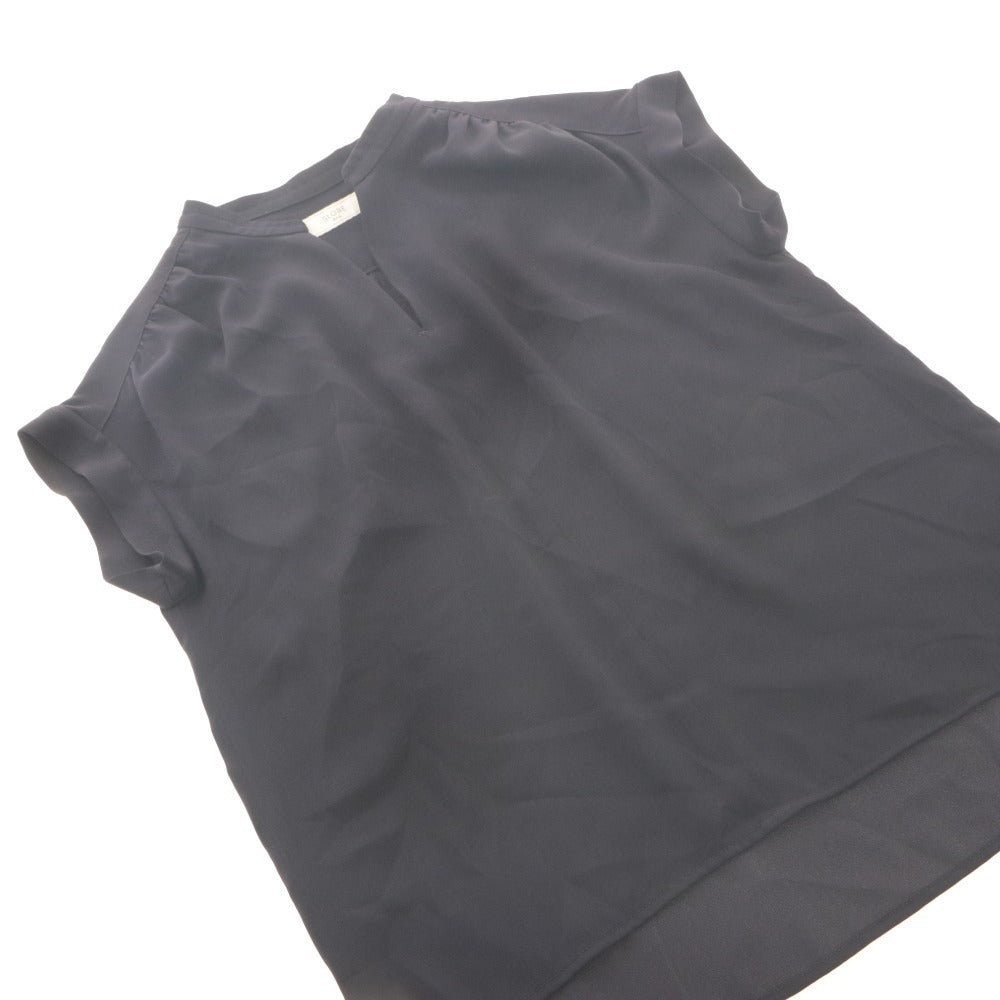 ■ SLOBE IENA ブラウス イージーパンツ セットアップ 半袖 トップス Vネック フレンチ袖 ボトムス レディース 40(L相当) ダークネイビー