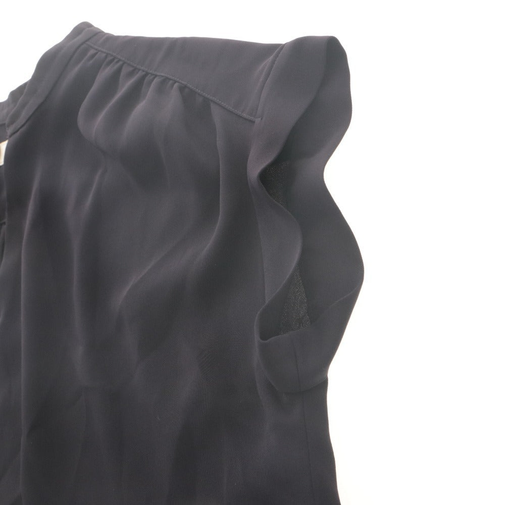 ■ SLOBE IENA ブラウス イージーパンツ セットアップ 半袖 トップス Vネック フレンチ袖 ボトムス レディース 40(L相当) ダークネイビー