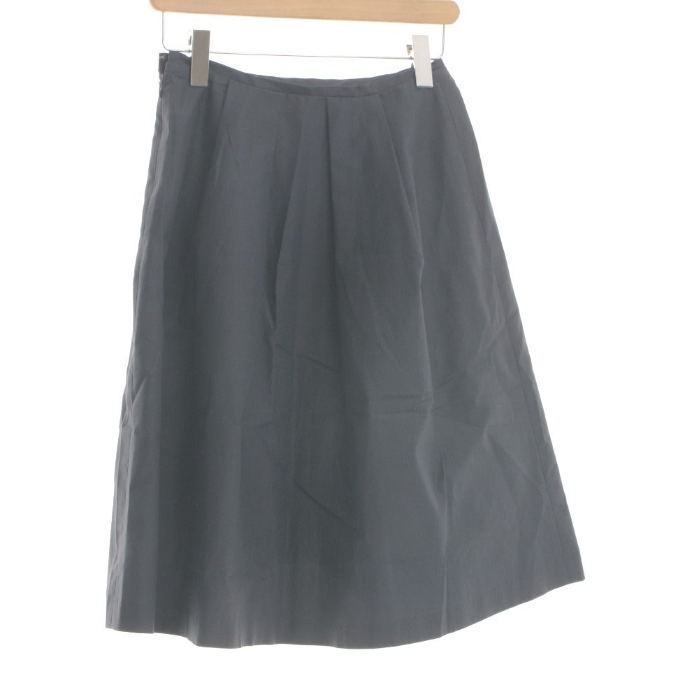 ■ イエナ IENA タックフレアスカート ひざ丈 ボトムス 無地 日本製 ルドーム レディース 38 (M相当) ネイビー