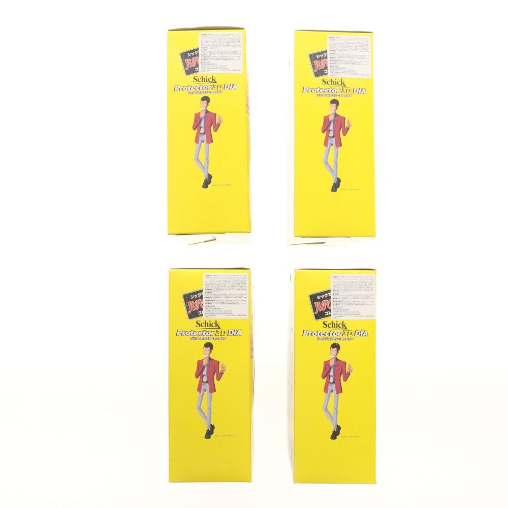 ■ Lupin III Chic Protector 3D Dia 4-piece Set Holder Stand with Figure Red/Yellow/Silver Unused
