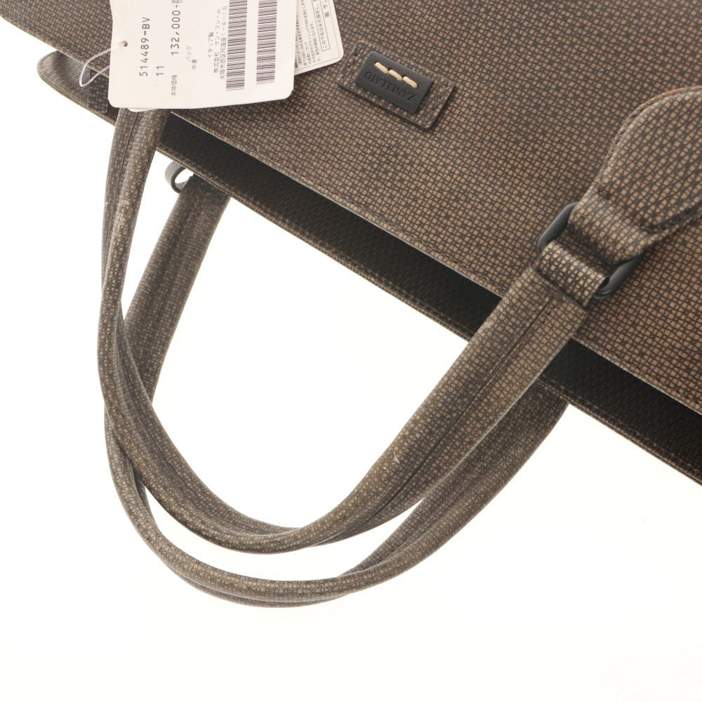 ■ ZANELLATO ブリーフケース ビジネスバッグ 鞄 3way ショルダー付き トート 236/10 11 イタリア メンズ ブラウン タグ付き 未使用(傷有)