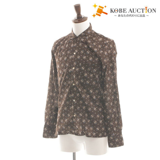 ■ Finamore Color Shirt Dress Long Sleeve Top Can Be Worn as Outerwear Flower Print Floral Made in Italy Men's XS Brown etc. With Tag Unused