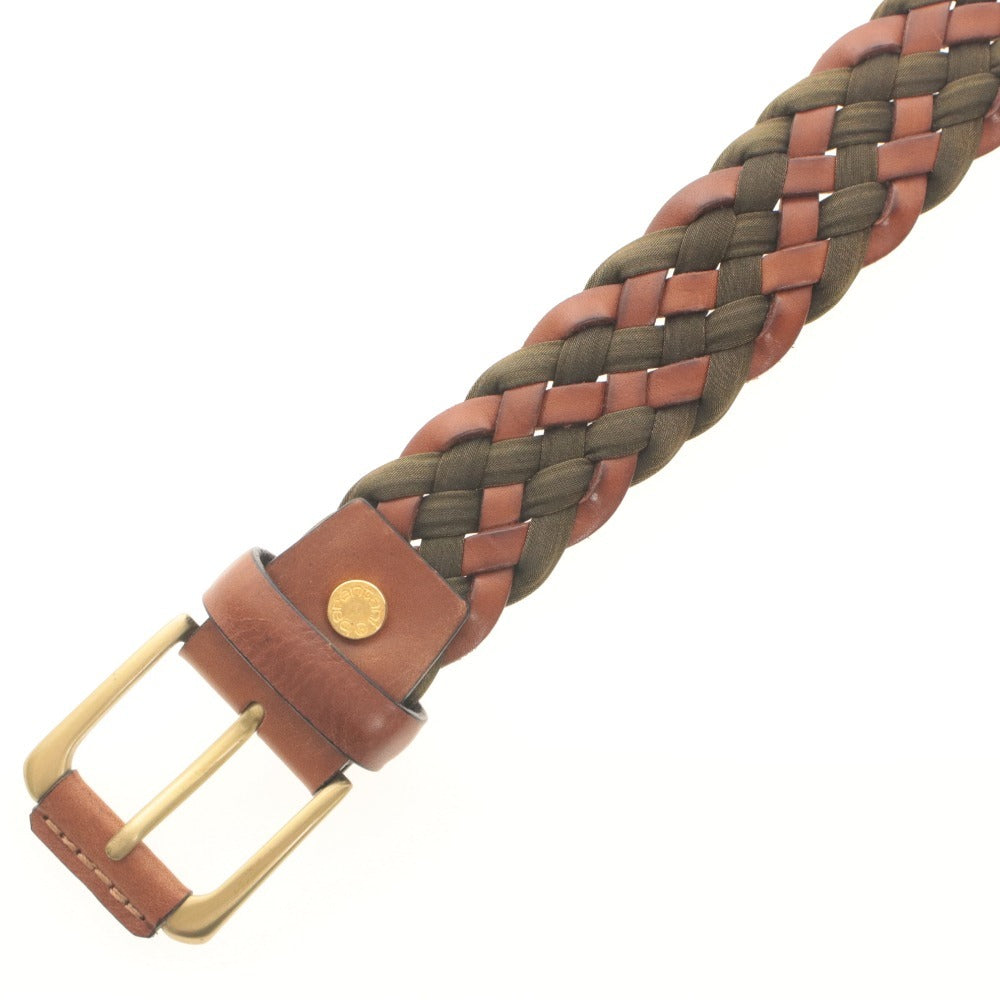 ■ barantani Mesh Belt Braided Lattice Leather Casual Made in Italy Total Length 115cm Men's Mixed Brown